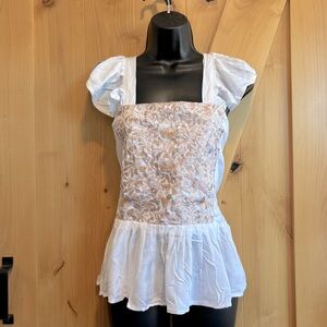 💕New Listing 💕 Handmade Embroidered Women's Cotton Top